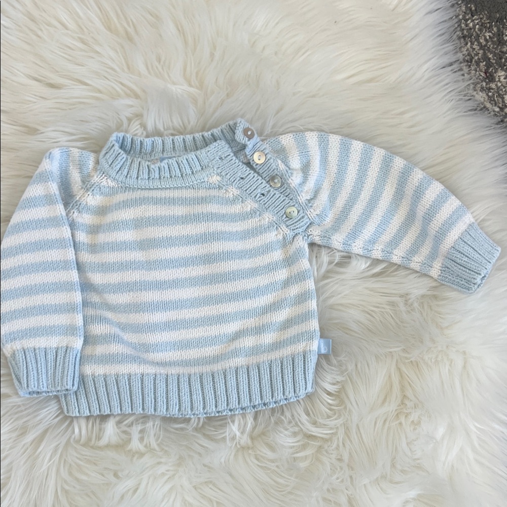 bella bliss Light Blue and White Striped Sweater